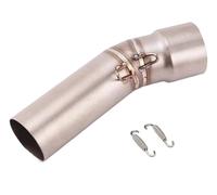 CRJIMX For B&MW F650GS F700GS F800GS ADV 2013 2014 2015 2016 2017 Slip On Motorcycle Exhaust Silencer Muffler Tips Mid Link Pipe(Stainless Steel B)