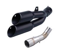 CRJIMX For Benelli For Leoncino 250 502c TRK502C Motorcycle Exhaust Muffler Mid Link Pipe With AK Double Out Exhaust Stainless Steel(Style D)