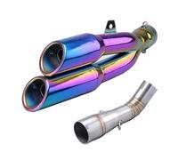 CRJIMX For Benelli For Leoncino 250 502c TRK502C Motorcycle Exhaust Muffler Mid Link Pipe With AK Double Out Exhaust Stainless Steel(Style A)