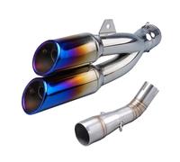 CRJIMX For Benelli For Leoncino 250 502c TRK502C Motorcycle Exhaust Muffler Mid Link Pipe With AK Double Out Exhaust Stainless Steel(Style F)