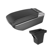 CRJIMX For C&hevrolet For AVEO Car Armrest Central Storage Box With Cup Holder Auto Parts Double-layer Storage(Black white NO USB)
