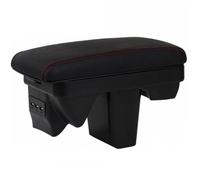 CRJIMX For C&hevrolet For Cavalier 2015-2019 Armrest Box Central Store Content Storage Box With Cup Holder Ashtray USB Interface(Black red line)
