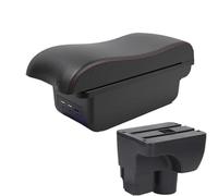 CRJIMX For C&hevrolet For Sail 3 For Aveo 3 Car Armrest Retrofit Parts Storage Box Decoration Car Accessorie(B1 Black red 3USB)