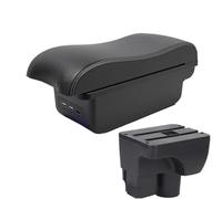 CRJIMX For C&hevrolet For Sail 3 For Aveo 3 Car Armrest Retrofit Parts Storage Box Decoration Car Accessorie(B3 Black white 3USB)
