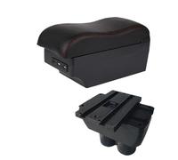 CRJIMX For Caddy Armrest Box Armrest Box Center Console Elbow Rest Central Store Content Box With USB Interface Cup Holder(C red line 7USB)