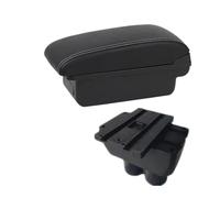 CRJIMX For Caddy Central Armrest Box Central Storage Box Interior Retrofit Car Accessories(A1 Black white NOUSB)