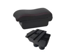 CRJIMX For Caddy Central Armrest Box Central Storage Box Interior Retrofit Car Accessories(A2 Black red NO USB)