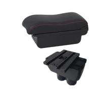 CRJIMX For Caddy Central Armrest Box Central Storage Box Interior Retrofit Car Accessories(B2 Black red 3 USB)