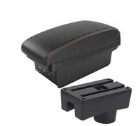 CRJIMX For Chery For Very A13 2011 2012 2013 2014 Car Armrest Box Storage Box Interior Central Armrest Box(B1 Black red 3USB)