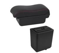CRJIMX For Citroen For Berlingo Armrest Box Central Storage Box Retrofit Interior Details(B red line 3USB)