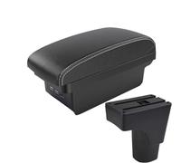 CRJIMX For Datsun GO Armrest Box For Datsun GO Plus Universal Car Central Armrest Storage Box Cup Holder(B3 Black white 3USB)