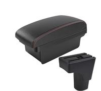 CRJIMX For Datsun GO Armrest Box For Datsun GO Plus Universal Car Central Armrest Storage Box Cup Holder(A1 Black red NO USB)