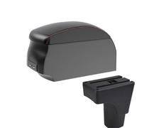 CRJIMX For Datsun GO For GO Plus Universal Car Central Armrest Storage Box Cup Holder(A1 Black Red single)