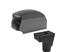 CRJIMX For Datsun GO For GO Plus Universal Car Central Armrest Storage Box Cup Holder(B1 Black Red double)