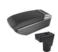 CRJIMX For Datsun GO For GO Plus Universal Car Central Armrest Storage Box Cup Holder(B1 Black red NO USB)