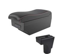 CRJIMX For Datsun GO For GO Plus Universal Car Central Armrest Storage Box With USB Interface Car Interior Accessories(A1 Black red 7USB)