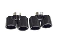 CRJIMX For Defender 90 110 130 2020 2021 2022 2023 2024 Tailpipe Muffler Tip Upgrade Carbon Fibre Black Square Quad Outlet Exhaust Pipe(Carbon Fiber Texture Round,3.0)