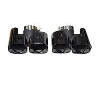 CRJIMX For Defender 90 110 130 2020 2021 2022 2023 2024 Tailpipe Muffler Tip Upgrade Carbon Fibre Black Square Quad Outlet Exhaust Pipe(Black Square,3.0)