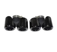 CRJIMX For Defender 90 110 130 2020 2021 2022 2023 2024 Tailpipe Muffler Tip Upgrade Carbon Fibre Black Square Quad Outlet Exhaust Pipe(Black Round,3.0)