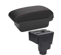 CRJIMX For F&ord For EcoSport 2013 2014 2015 2016 2017 Car Armrest Storage Box Arm Car Accessories Retrofit Parts Interior(C1 Black red NO USB)