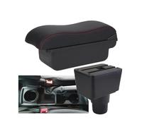 CRJIMX For F&ord For EcoSport 2018 2019 2020 2021 2022 2023 2024 Car Armrest Storage Box Arm Car Accessories Retrofit Parts(C1 Black red NO USB)