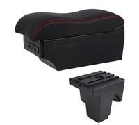 CRJIMX For F&ord For Focus 3 Mk3 2011 2012 2013 2014 2015 2016 2017 2018 2019 2020 Car Armrest Box Arm Rest Center Console Storage(E2 Red Line)