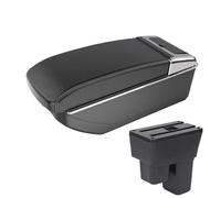 CRJIMX For Fit For Jazz 2 2008 2009 2010 2011 2012 2013 Armrest Box Arm Storage Box Car Accessories(B3 Black white NO USB)