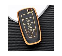 CRJIMX For For Mondeo For Fusion For Mustang For Explorer For Focus For Escape For Lincoln TPU Car Key Case Cover Shell Fob(BLACK,4 Button)