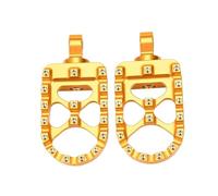 CRJIMX For Harley For Sportster XL 883 1200 For Dyna For Street Bob For Bobber Wide Foot Pegs Motorcycle 360° Roating Footpegs(Gold)