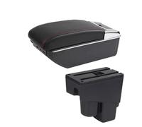 CRJIMX For Jazz Armrest Box For Fit For Jazz 1 2003 2004 2005 2006 2007 Car Armrest Arm Storage Box Car Accessories(D1 red line 7USB)