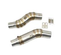 CRJIMX For Kawasaki Z1000 2010 2011 2012 2013 2014 2015 2016 2017 2018 2019 2020 Year Motorcycle Modified Exhaust Contact Middle Mid Link Pipe(Silver)
