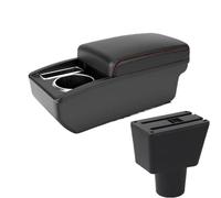 CRJIMX For Lada For Xray Armrest Box Universal Car Central Armrest Storage Box With USB Charging Modification Accessori(A1 Black red NO USB)