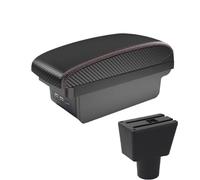 CRJIMX For LADA For XRAY Car Armrest Box Central Storage Box Retrofit Interior With USB Car Accessories(B1 Black red 3USB)