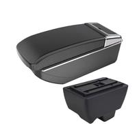 CRJIMX For Mahindra For Bolero Armrest Box Universal Car Central Armrest Storage Box Cup Holder Ashtray(B3 Black white NO USB)