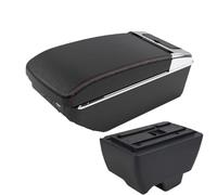 CRJIMX For Mahindra For Bolero Armrest Box Universal Car Central Armrest Storage Box Cup Holder Ashtray(A1 Black red 7USB)
