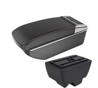 CRJIMX For Mahindra For Bolero Armrest Box Universal Car Central Armrest Storage Box Cup Holder Ashtray(B1 Black red NO USB)