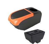 CRJIMX For Mahindra For Bolero Armrest Box Universal Car Central Armrest Storage Box USB Interface(B2 Orange frame 6USB)