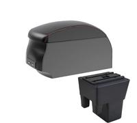 CRJIMX For Mahindra For Xylo For Xylo D2D4 E4 Universal Car Central Armrest Storage Box With Usb Interface Cup Holde(A1 Black Red single)