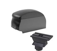 CRJIMX For Mazda 2 Armrest Box For Mazda 2 For Demio Car Armrest Box Central Storage Box Interior Retrofit USB Interface(B2 Black double)