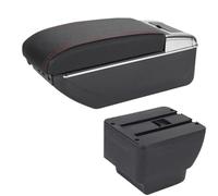 CRJIMX For MAZDA 2 Armrest For Mazda 2 For Demio Car Armrest Box Retrofit Storage Box Car Accessories Interior Details(A1 Black red 7USB)