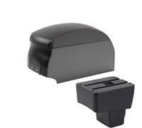 CRJIMX For Mazda 2 CX-3 CX3 Skyactiv Version For CX-3 Car Armrest Storage Box Car Accessories Charging USB(B1 Black Red double)
