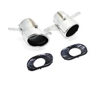 CRJIMX For Mercedes CLA35 GLB35 Exhaust System Muffler Round Stainless Steel Black Tailpipe Auto Accesories(Silver B)