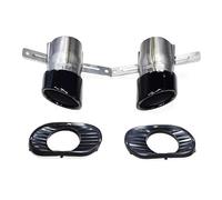 CRJIMX For Mercedes CLA35 GLB35 Exhaust System Muffler Round Stainless Steel Black Tailpipe Auto Accesories(Black B)