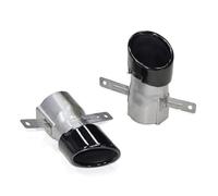 CRJIMX For Mercedes CLA35 GLB35 Exhaust System Muffler Round Stainless Steel Black Tailpipe Auto Accesories(Black A)