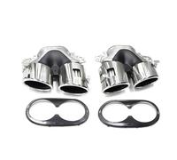 CRJIMX For Mercedes For Benz GLB35 A45S Stainless Steel Rear Exhaust Upgraded Four Outlet Black Muffler Tailpipe Auto Accesories(Silver)