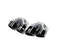 CRJIMX For Mercedes For Benz W177 C118 CLA35 X247 GLB35 Modified CLA45S Quad Exhaust Tailpipe Stainless Steel Muffler Exhaust System(BLACK)