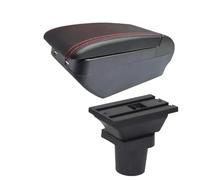CRJIMX For Mitsubishi For Colt Armrest Box For Colt PLUS Car Armrest Central Storage Box(H red line 4USB)