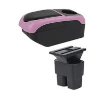 CRJIMX For N&issan For NV200 Armrest Box For NV200 Evalia Car Armrest Storage Box Interior Retrofit Parts Car Accessories(Black-pink 6USB)