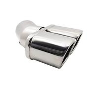 CRJIMX For N&issan For Qashqai Car Exhaust Muffler Tip Stainless Steel Exhause 1 To 2 Dual Pipe Modified Car Rear Tail Throat Liner(Silver)