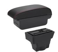 CRJIMX For Opel For Astra Central Armrest Box For Astra J 2012 2013 2014 2015 2016 2017 2018-2020 Armrest Box Storage Box(B1 Black red 3USB)